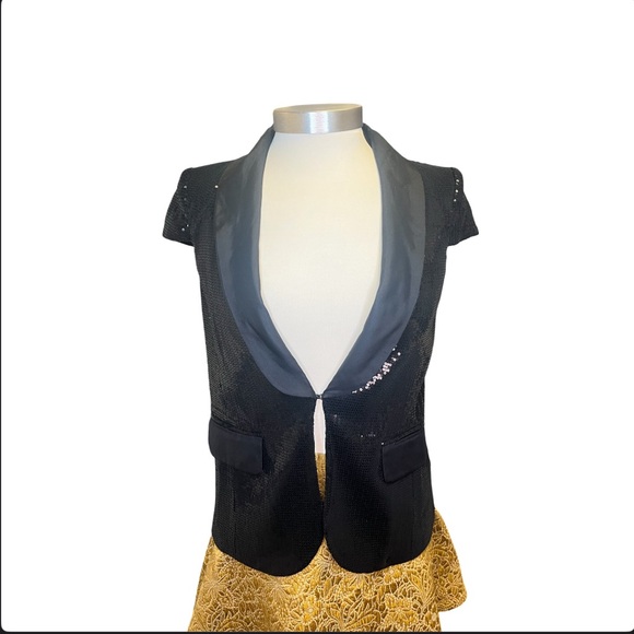 Tibi Sequin Tuxedo Vest - Picture 1 of 8